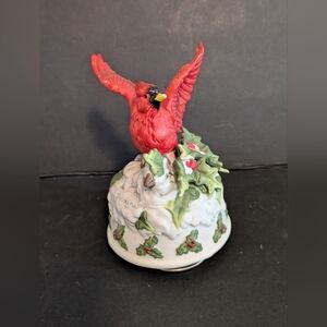 Cardinal Music Box 1996 Seymour Mann Bisque Porcelain Bernini 5 x 3.75